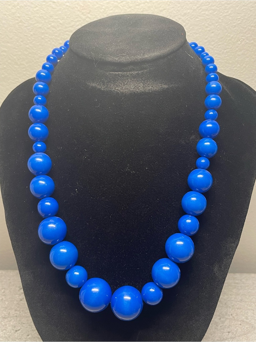 Bold Royal Blue Beaded Necklace